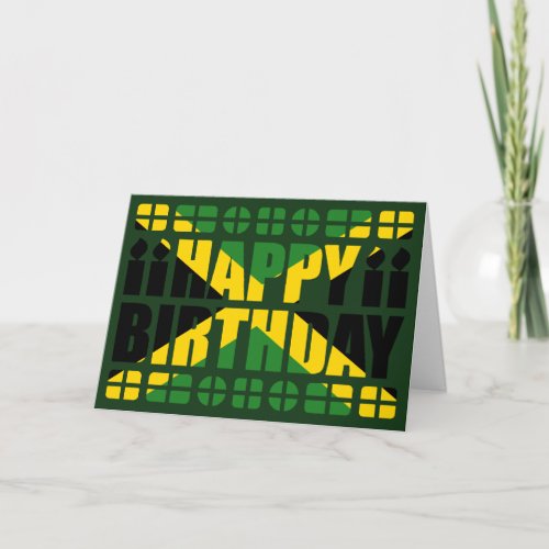 Jamaica Flag Birthday Card