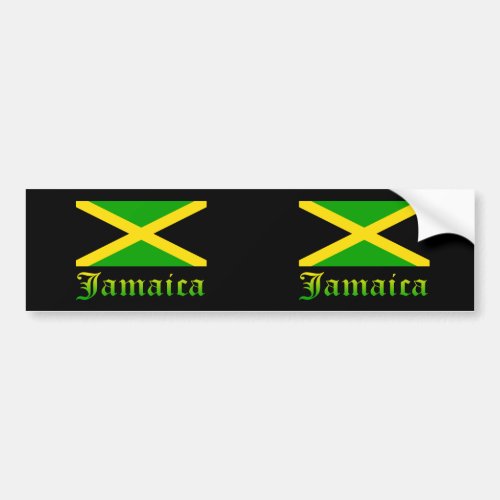 Jamaica Flag Black Green and Yellow Bumper Sticker