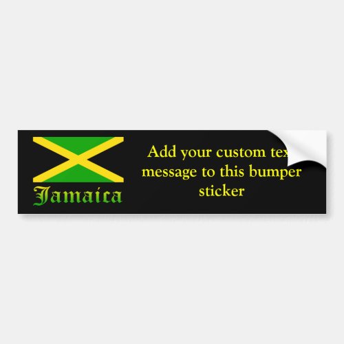 Jamaica Flag Black Green and Yellow Bumper Sticker