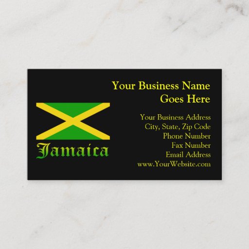 Customizable Jamaica Flag, Black, Green and Yellow Business Card