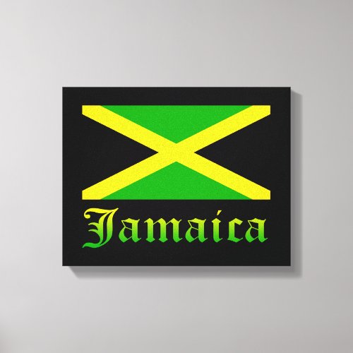 Jamaica Flag Black Green and Yellow Canvas Print