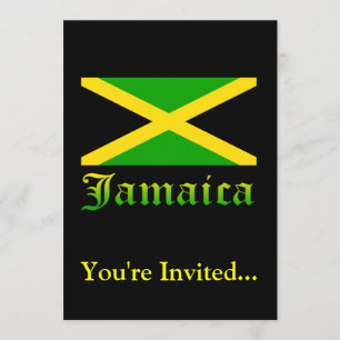 Jamaica Flag, Black, Green and Yellow Invitation