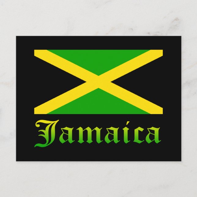 Jamaica Flag, Black, Green and Yellow Postcard (Front)