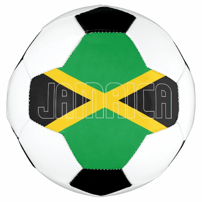 Jamaica Flag Black Green Yellow Patriotic  Soccer Ball (Front)