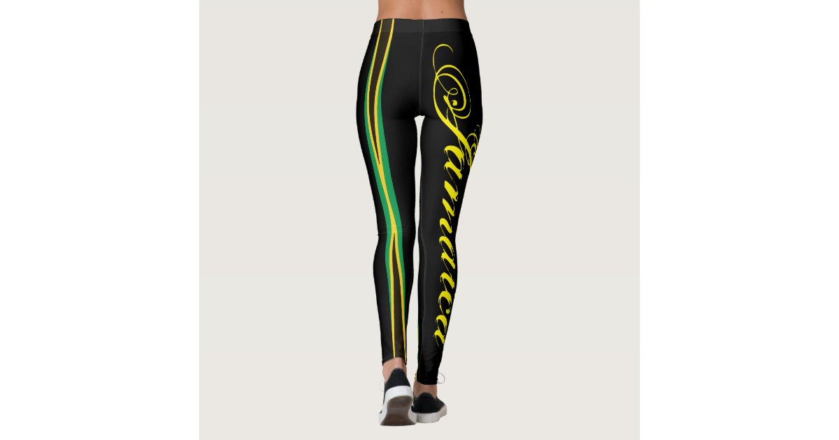 JAMAICA FLAG BLACK LEGGINGS HAVIC ACD | Zazzle.com