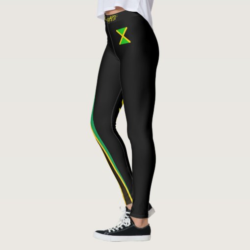 JAMAICA FLAG BLACK LEGGINGS HAVIC ACD Zazzle