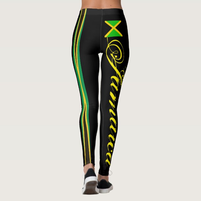 JAMAICA FLAG BLACK LEGGINGS HAVIC ACD (Back)
