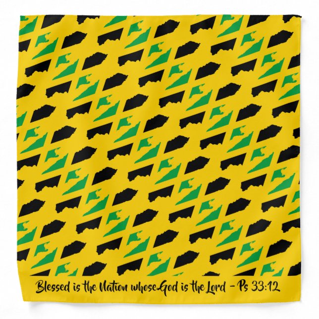 JAMAICA FLAG Blessed Nation Neckerchief Cravat Bandana (Front)
