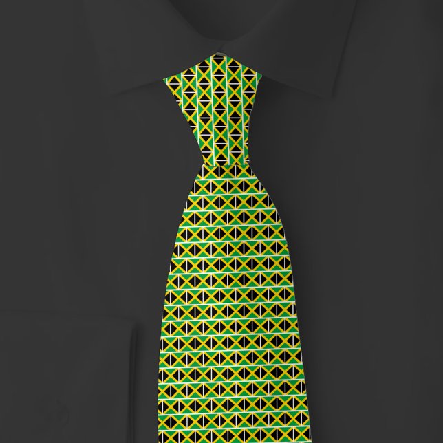 Jamaica Flag Brick Pattern Neck Tie (Creator Uploaded)