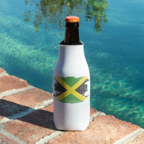 Jamaica flag brush stroke national flag bottle cooler