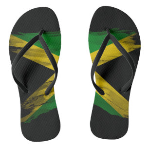 Jamaica flag brush stroke, national flag flip flops