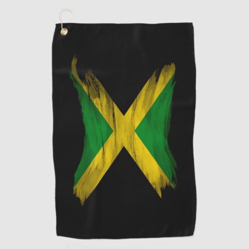 Jamaica flag brush stroke national flag golf towel