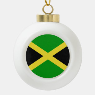 Jamaica Flag Ceramic Ball Christmas Ornament