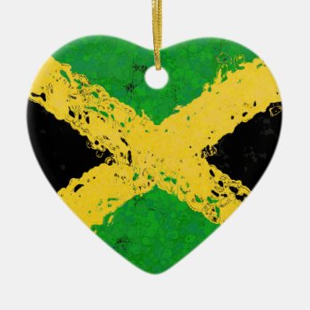 Jamaica Flag Ceramic Ornament by manewind at Zazzle