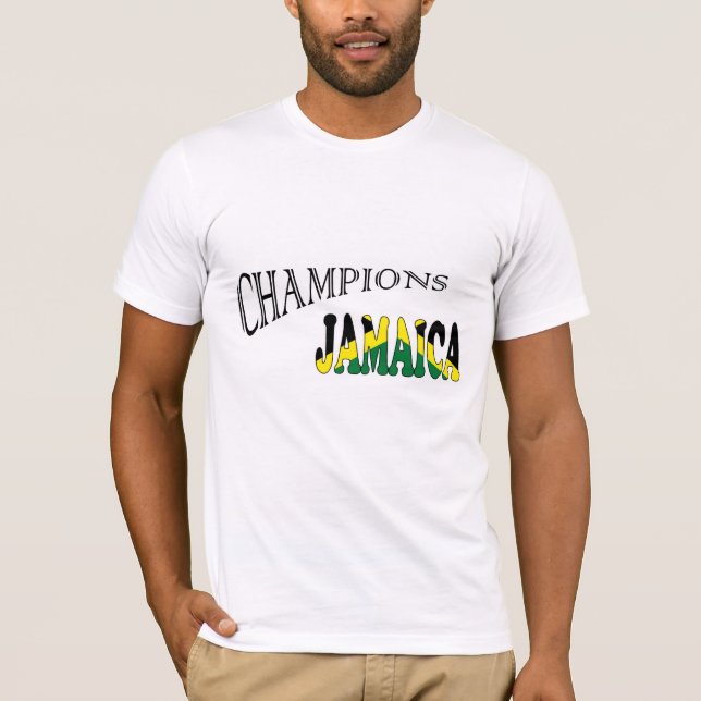 Jamaica Flag champions sports tshirt (Front)