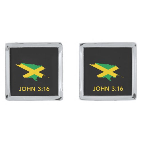 JAMAICA Flag  Christian  John 316 Black Cufflinks