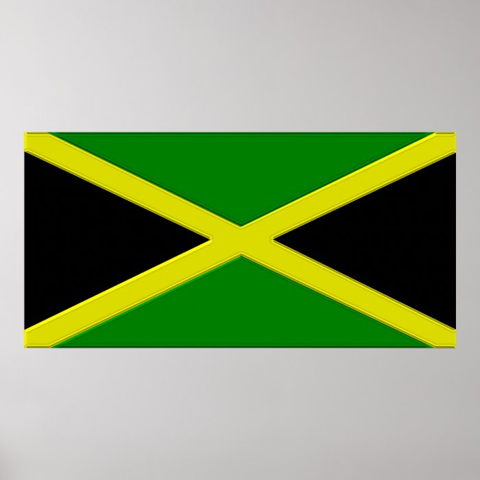 Jamaica Flag Chrome Graphic Print