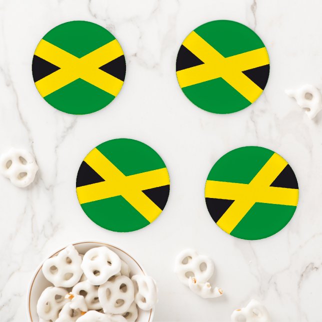 Jamaica flag coaster set (In Situ)