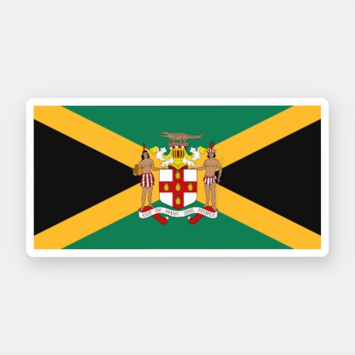 Jamaica Flag Coat of Arms Sticker