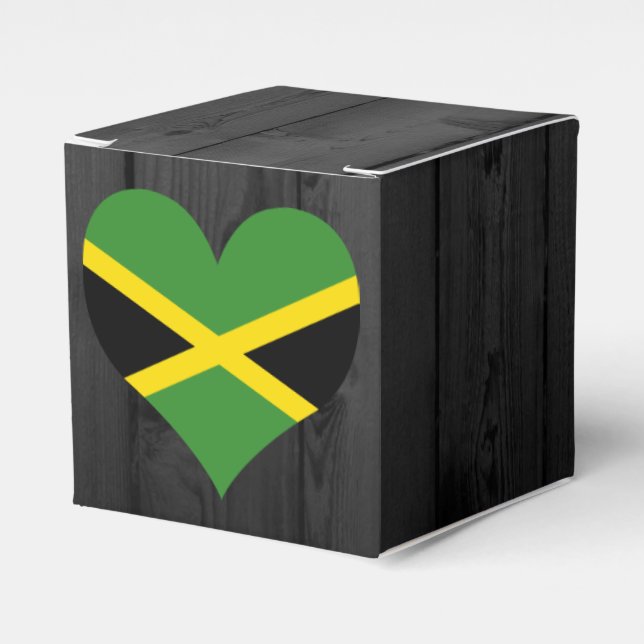 Jamaica flag colored favor boxes (Front Side)