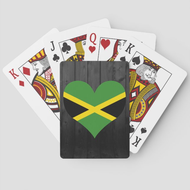 Jamaica flag colored poker cards (Back)