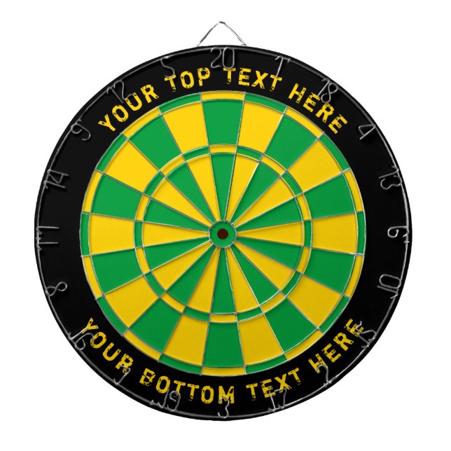 Jamaica Flag Colors Dartboard with Custom Text (Front)