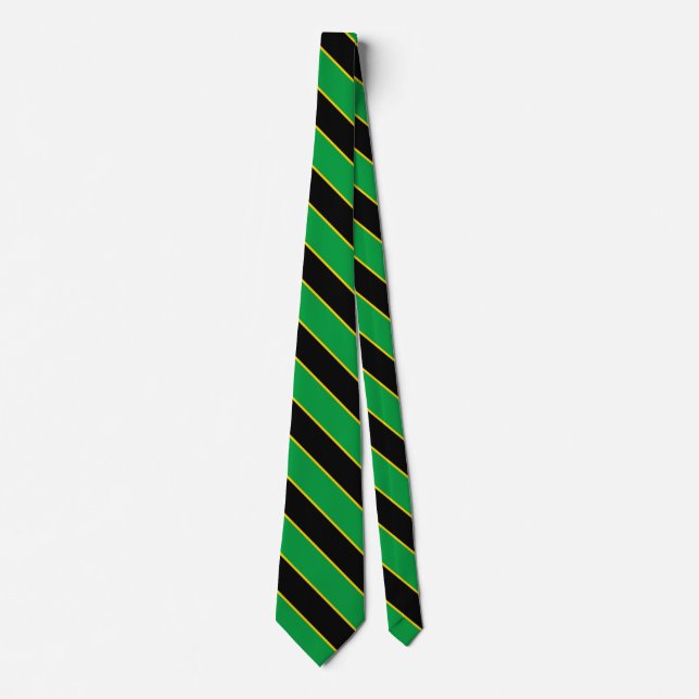 Jamaica Flag Colors Elegant Neck Tie (Front)