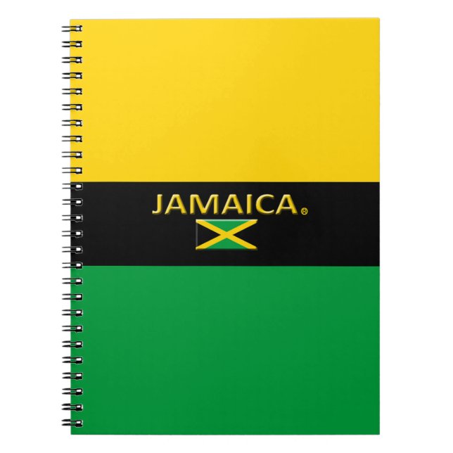Jamaica Flag Colors Modern Notebook (Front)