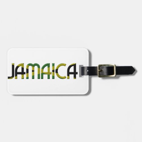 Jamaica Flag Colors Typography Souvenir Luggage Tag