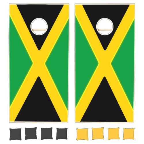 Jamaica flag cornhole board set