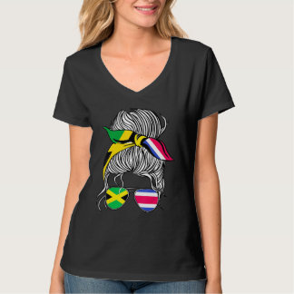 Jamaica Flag Costa Rica Grown Women Girl Country T-Shirt