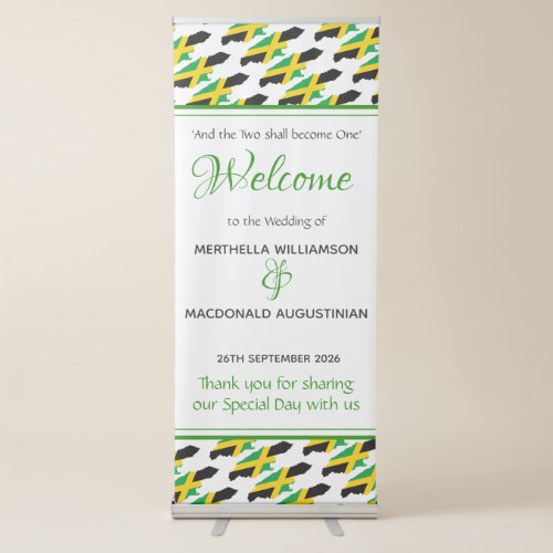 JAMAICA Flag Custom Patriotic Wedding Celebration Retractable Banner