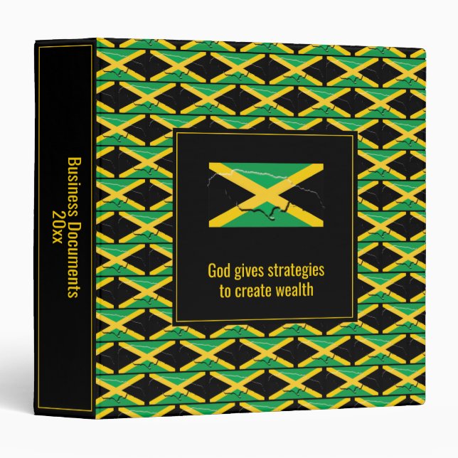 JAMAICA FLAG Custom Personalized Business 3 Ring Binder (Front/Spine)