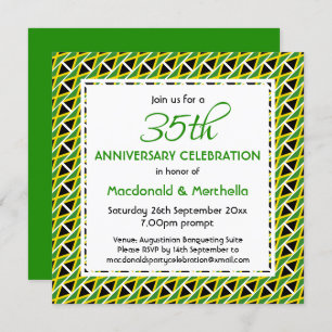 JAMAICA FLAG Customized Anniversary Celebration Invitation