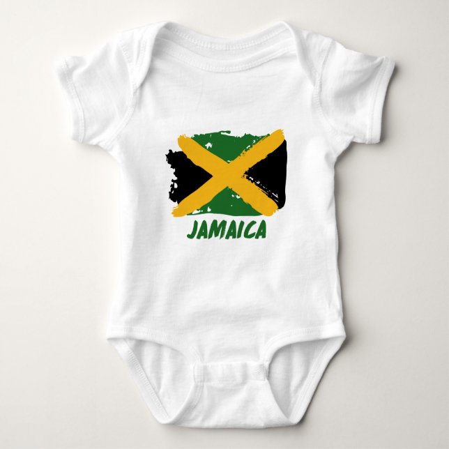 Jamaica flag design baby bodysuit (Front)