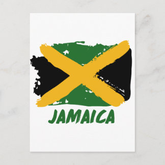 Jamaica flag design postcard