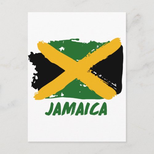 Jamaica flag design postcard