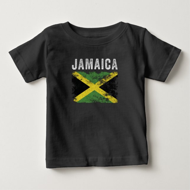 Jamaica Flag Distressed - Jamaican Flag Baby T-Shirt (Front)