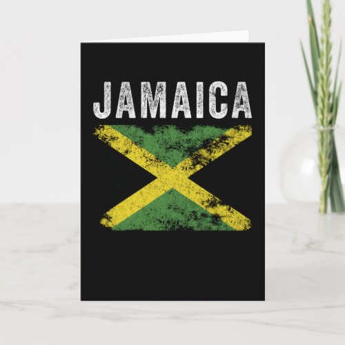 Jamaica Flag Distressed _ Jamaican Flag Card