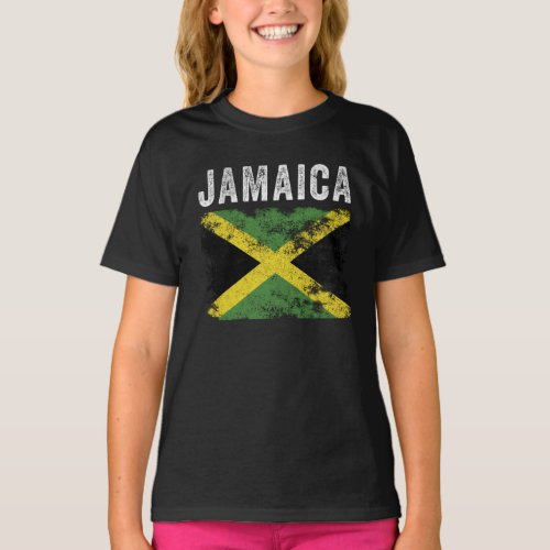 Jamaica Flag Distressed _ Jamaican Flag T_Shirt
