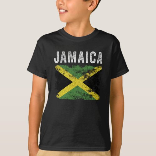Jamaica Flag Distressed _ Jamaican Flag T_Shirt