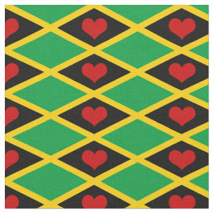 Jamaica Flag Fabric & Heart fashion /reggae
