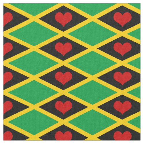 Jamaica Flag Fabric  Heart fashion reggae