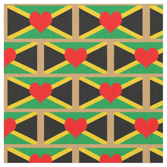Jamaica Flag Fabric & Heart, trendy fashion/reggae (Close Up)