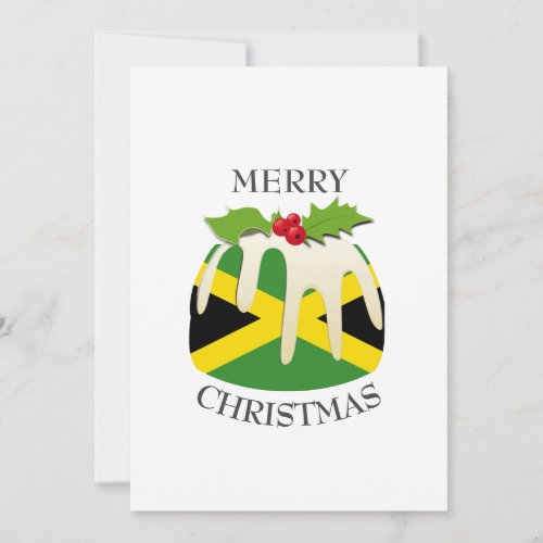 JAMAICA FLAG  Festive Plum Pudding  Christmas Holiday Card