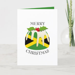 JAMAICA FLAG   Festive Plum Pudding   Christmas Holiday Card