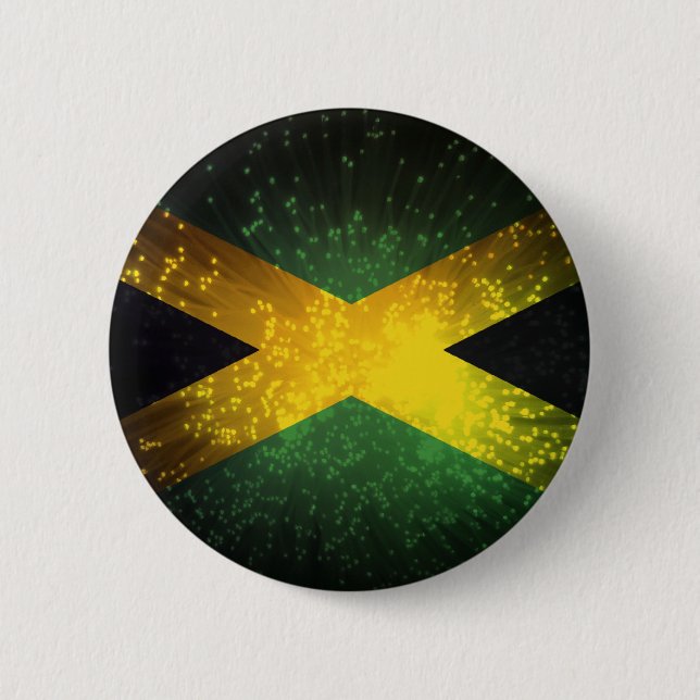 Jamaica Flag Firework Pinback Button (Front)