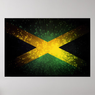 Jamaica Flag Firework Poster
