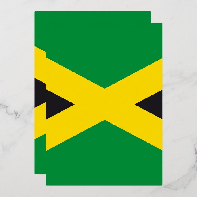 Jamaica flag foil invitation (Front/Back)