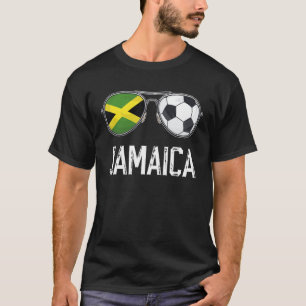 Jamaica Flag & Football Sunglass Jamaican Fan T-Shirt